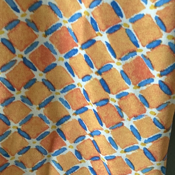 J. McLaughlin Ruffle Durham Catalina Cloth Print 3/4 Sleeve Orange - Picture 6 of 10